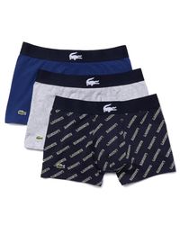Lacoste 3 Pack Trunk Boxer Shorts Ss21 - Blue