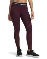 Under Armour - Coldgear Textured Leggings Dark Fuchsia Dusk - Lyst