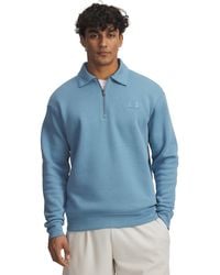 Under Armour - Icon Fleece Collar Zip Top Smoke Smoke - Lyst