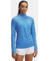 Under Armour - Parte De Arriba Con Media Cremallera Tech Twist Para Mujer Atlantis Blanco - Lyst