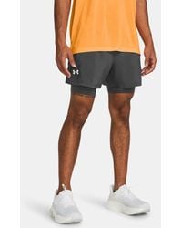 Under Armour - Shorts Launch 2-In-1 Da 13 Cm (5" Da Uomo Castlerock Castlerock Riflettente - Lyst