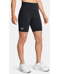 Under Armour - Pantalón Corto De 18 Cm (7" Rival Para Mujer Blanco - Lyst