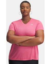 Under Armour - Haut À Manches Courtes Col V Tech Twist Pour Femme Super Blanc - Lyst