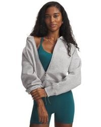 Under Armour - Ua Rival Fleece Script Cropped Full Zip - Lyst