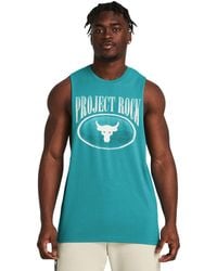 Under Armour - Project rock balance tanktop für circuit teal / radial turquoise / silt l - Lyst