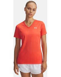Under Armour - Tech V-Neck Short Sleeve Venom - Lyst