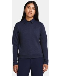 Under Armour - Felpa Drive Midlayer Crew Da Donna Midnight Marino Midnight Marino - Lyst