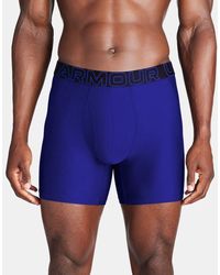 Under Armour - Performance Tech Boxerjock 15 Cm Im 3Er-Pack Für Herren Royal Stahl Full Heather Royal - Lyst