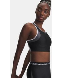 Under Armour - Sujetador Deportivo Crossback Mid Open Back Para Mujer Castlerock Blanco - Lyst