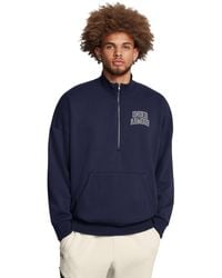 Under Armour - Icon Heavyweight Terry Oversized ½ Zip Midnight Summit - Lyst