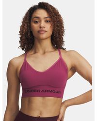 Under Armour - Vanish Seamless Low Sports Bra Fuchsia Dusk Dark - Lyst
