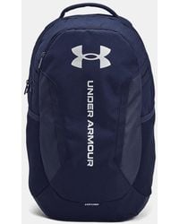 Under Armour - Zaino Hustle 6.0 Midnight Marino Midnight Marino Metallico Argento - Lyst