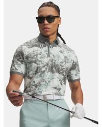 Under Armour - Curry Armourdry Printed Polo Enamel Clay - Lyst