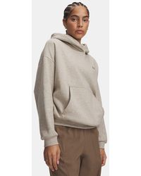 Under Armour - Icon Fleece Hoodie Timberwolf Taupe Light Hthr Timberwolf Taupe - Lyst