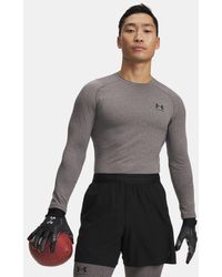 Under Armour - Coldgear Fitted Crew Charcoal Light Heather - Lyst
