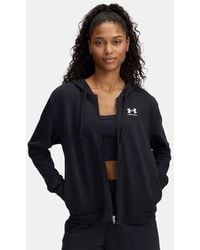 Under Armour - Parte De Arriba Con Cremallera Completa Rival Terry Para Mujer Blanco - Lyst