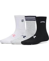 Under Armour - Ua Essential 3-pack Mid Crew Socks - Lyst