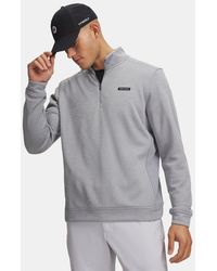 Under Armour - Sweaterfleece Hybrid ½ Zip Steel Steel - Lyst