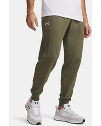 Under Armour - Jogger Rival Fleece Da Uomo Marine Od Bianco - Lyst
