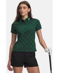 Under Armour - Armourdry Poloshirt Mit Print Für Damen Campus Ivy Citrine Schwarz - Lyst