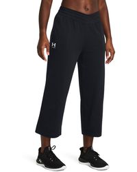 Under Armour - Rival Terry Wide Leg Crop Pants - Lyst