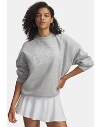 Under Armour - Rival Fleece Varsity Oversized Crew Mod Light Heather - Lyst