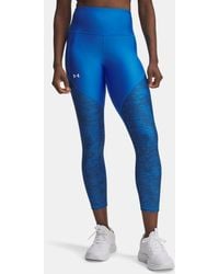 Under Armour - Leggings Tech Printed Panel Ankle Da Donna Atlantis Bianco - Lyst