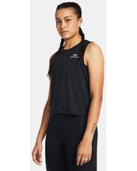 Under Armour - Vanish Energy Crop Tanktop Voor Zwart Wit - Lyst
