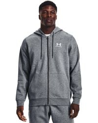 Under Armour - Icon Fleece Full-Zip Hoodie Pitch Medium Heather - Lyst