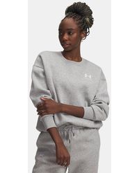 Under Armour - Icon Fleece Oversized Crew Mod Light Heather - Lyst