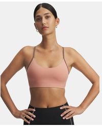 Under Armour - Halo Bonded Sports Bra Canyon Sierra Taupe Reflective - Lyst