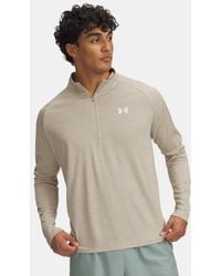 Under Armour - Tech Herenitem Met Textuur En Korte Rits City Khaki Wit - Lyst