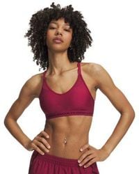 Under Armour - Crossback Low Sports Bra Claret Ox Blood - Lyst