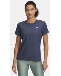 Under Armour - Maglia A Maniche Corte Tech Rib Da Donna Downpour Bianco - Lyst