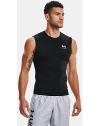 Under Armour - Camiseta Sin Mangas Heatgear Compression Para Hombre Blanco - Lyst