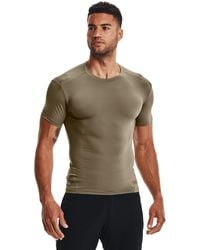Under Armour Tac Hc Compression Shirt, Cooling & Breathable Running Shirt For , Athletic T Shirt With Anti-odour Material - Brown