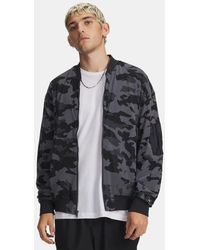 Under Armour - Sport Utility Mesh Bomberjack Voor Zwart Wit - Lyst