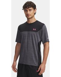 Under Armour - Herenshirt Tech Utility Met Korte Mouwen Zwart Super Roze - Lyst