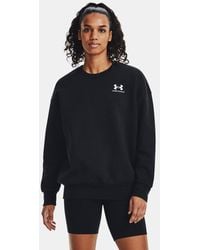 Under Armour - Rival
Fleece Oversize-Oberteil Mit Rundhalsausschnitt Für Damen Weiß - Lyst
