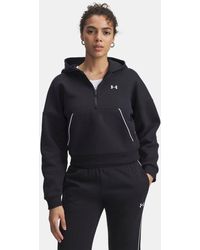 Under Armour - Rival Fleece Piped Hoodie Mit ½-Zip Für Damen Weiß - Lyst