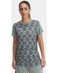 Under Armour - Challenger Printed Trainingsshirt Met Korte Mouwen Voor Silica Groente Sonic Geel Wit - Lyst