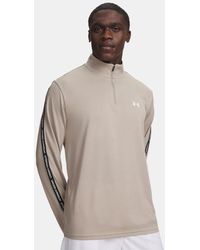Under Armour - Tech Taping ½ Zip Timberwolf Taupe - Lyst