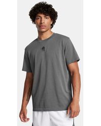 Under Armour - Curry Logo Heavyweight T-Shirt Castlerock - Lyst