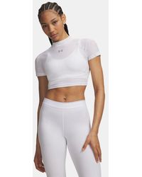 Under Armour - Heatgear Elite Crop Mock Short Sleeve Reflective - Lyst