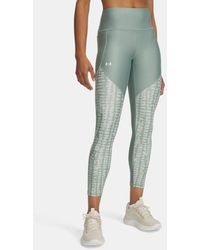 Under Armour - Dameslegging Tech Printed Panel Ankle Silica Groente Hydro Groente Wit - Lyst