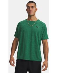 Under Armour - Tech Herenshirt Met Textuur En Korte Mouwen Campus Ivy Zwart - Lyst