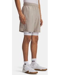 Under Armour - Tech Woven Wordmark 8.25" Shorts Timberwolf Taupe - Lyst