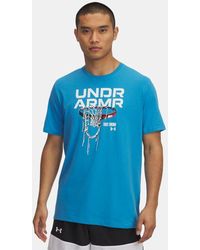 Under Armour - Maglia A Maniche Corte Hoops Net Da Uomo Ether Bianco - Lyst
