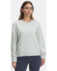 Under Armour - Rival Terry Damesshirt Met Ronde Hals Hydro Groente Wit - Lyst