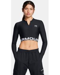 Under Armour - Heatgear Rib
Langarm-Oberteil Mit ¼-Zip Für Damen Weiß - Lyst